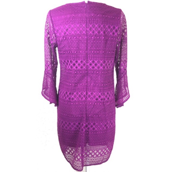 NWT Alfani Magenta Sheath Lace Dress - Picture 5 of 7